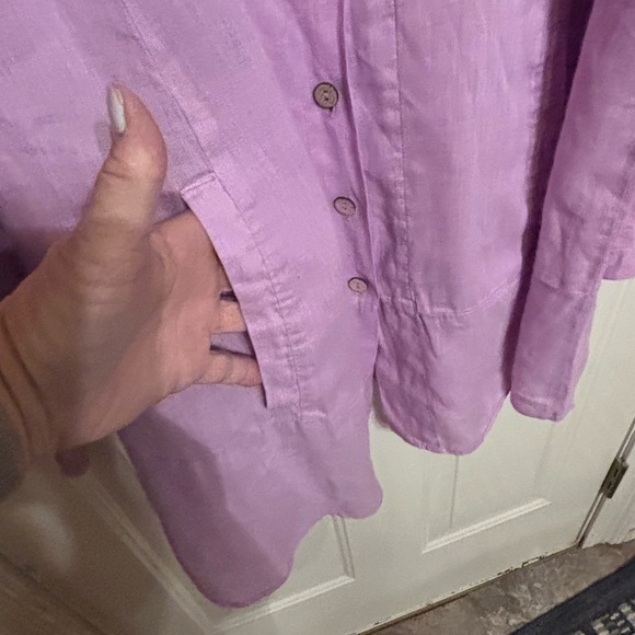 Soft Surroundings Purple Linen Tunic - Picture 4 of 9